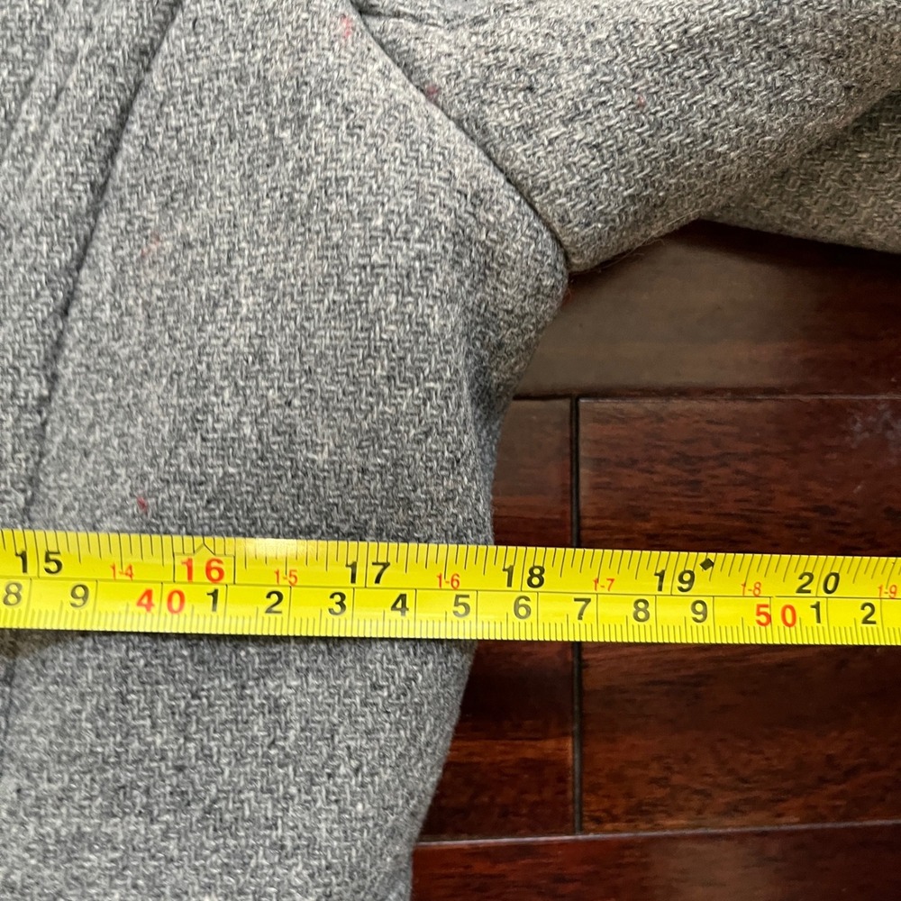 VTG J Crew Womens Virgin Wool Pea Coat Gray Sz 6 Button Front Pockets Preppy Y2K - Picture 5 of 6